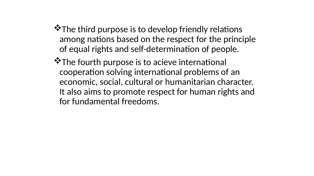Purposes and principles of the U.N.O Article 1 of - slide 2 of 3