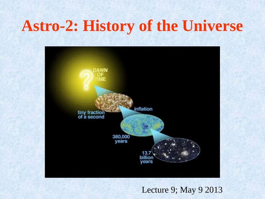 Astro-2: History of the Universe Lecture 9; May 9 - slide 1 of 28