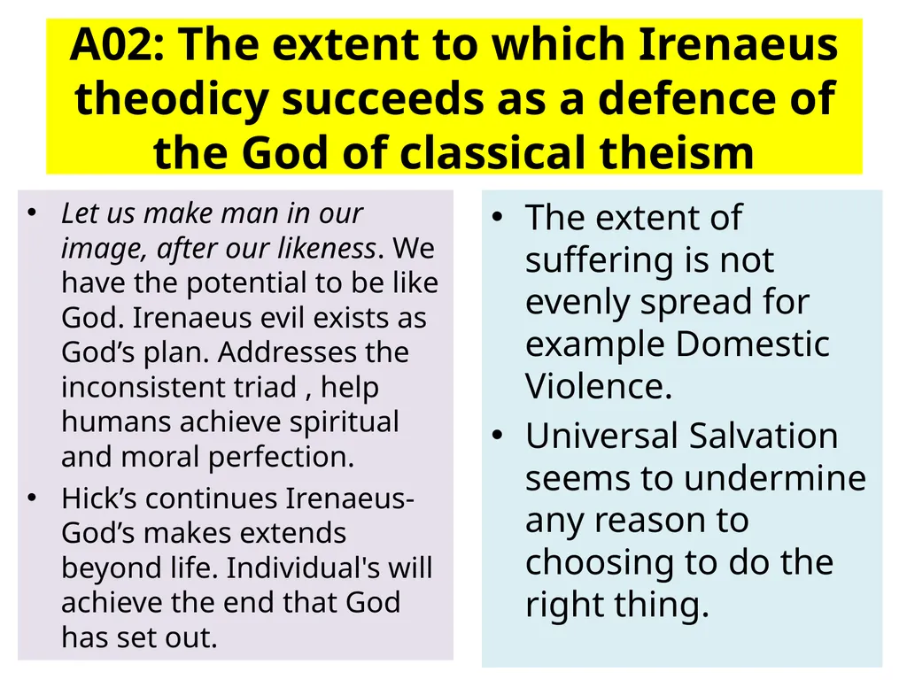 C Evil : Religious responses to the problem of - slide 12 of 20
