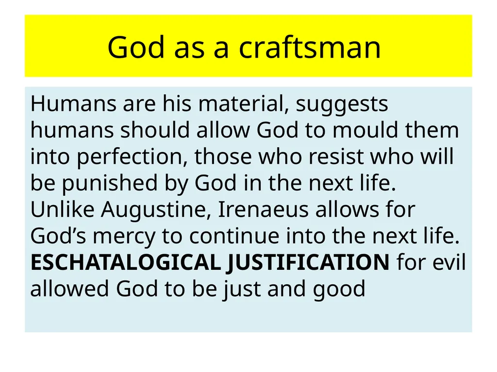 C Evil : Religious responses to the problem of - slide 5 of 20