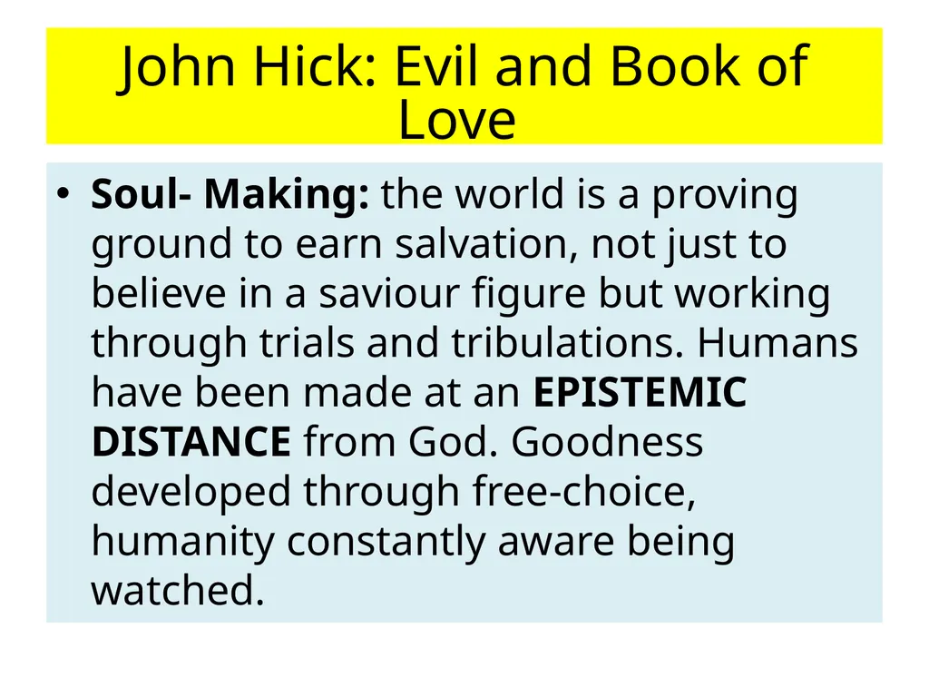 C Evil : Religious responses to the problem of - slide 6 of 20