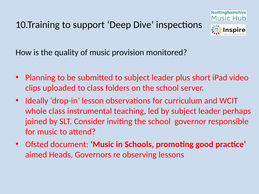 DEEP DIVE Training to provide information and - slide 16 of 37