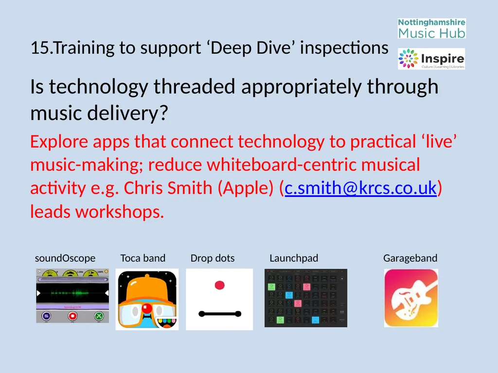 DEEP DIVE Training to provide information and - slide 21 of 37