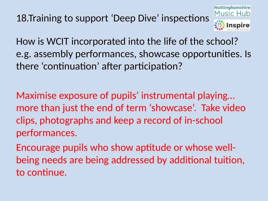 DEEP DIVE Training to provide information and - slide 24 of 37