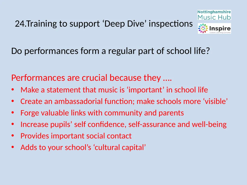 DEEP DIVE Training to provide information and - slide 31 of 37