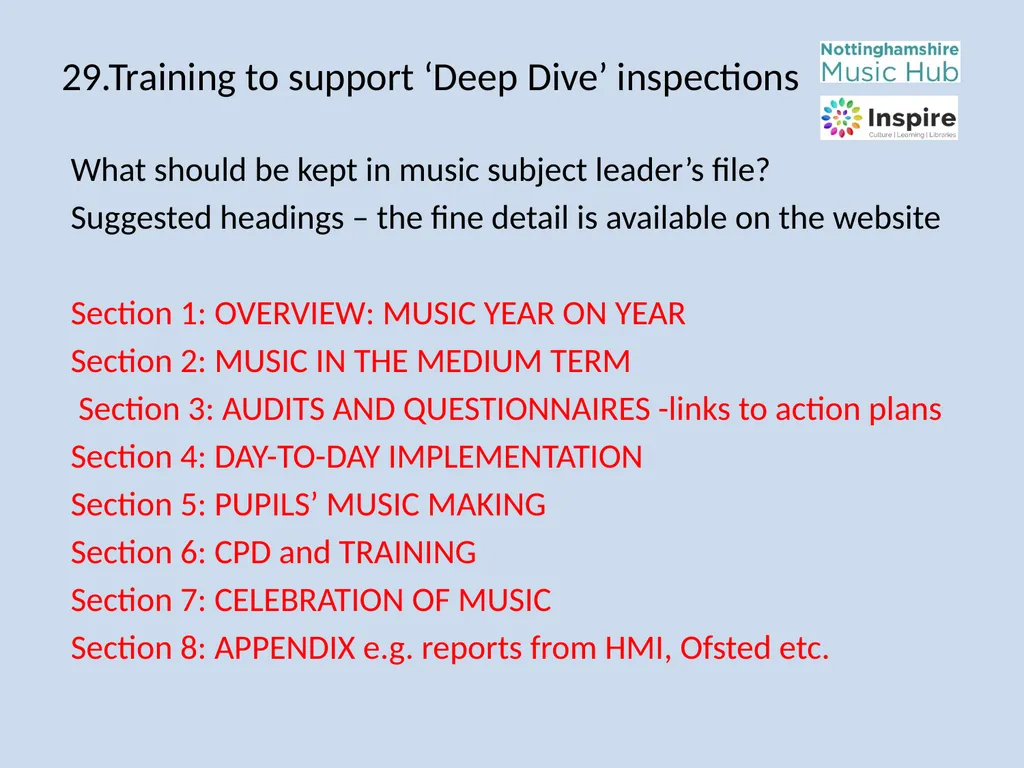 DEEP DIVE Training to provide information and - slide 36 of 37