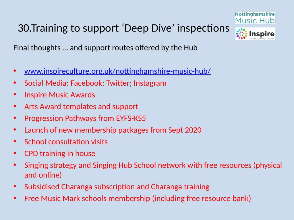 DEEP DIVE Training to provide information and - slide 37 of 37