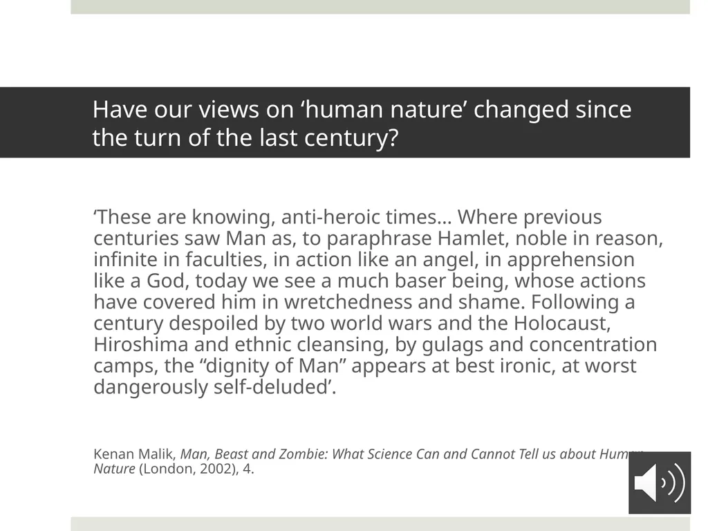 Being Human: Human Nature from the Renaissance to - slide 4 of 11