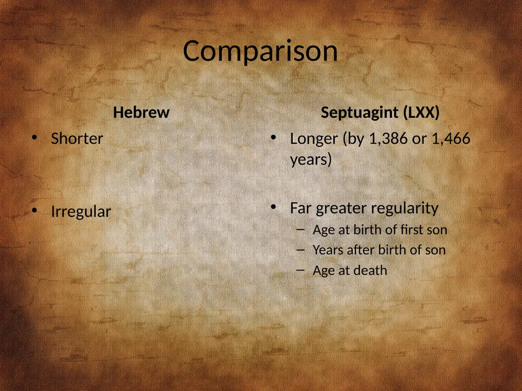Genesis 5 and 11: Chronogenealogies in the - slide 13 of 17