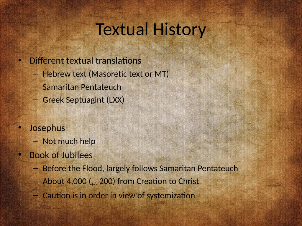 Genesis 5 and 11: Chronogenealogies in the - slide 7 of 17