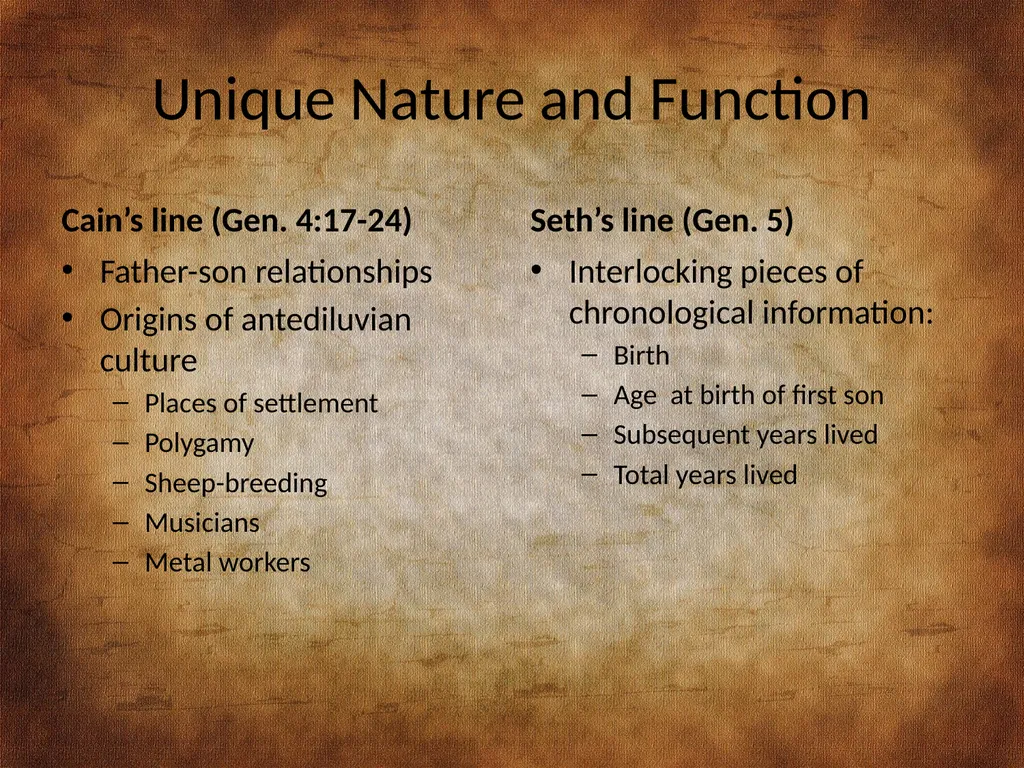 Genesis 5 and 11: Chronogenealogies in the - slide 5 of 17