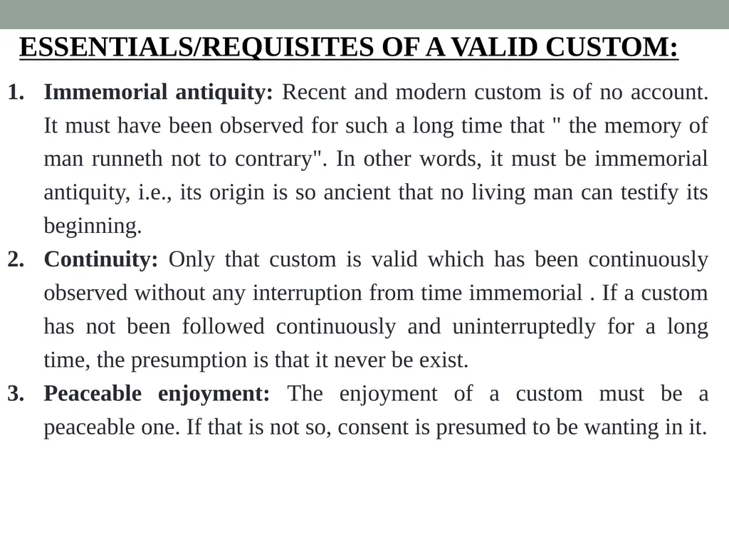 Custom: as a Source of law Sneha Singh “Basic - slide 14 of 18
