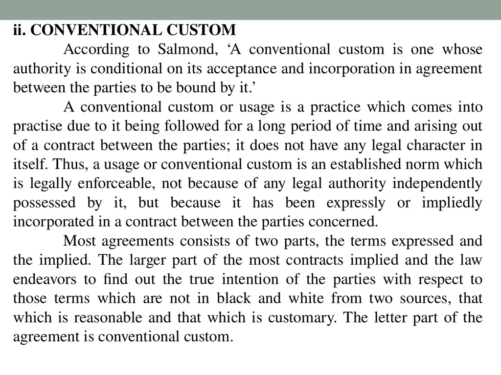 Custom: as a Source of law Sneha Singh “Basic - slide 10 of 18