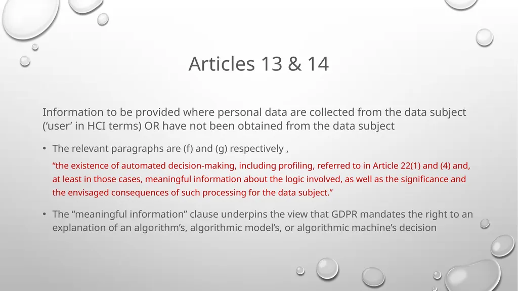 Right to an Explanation Considered Harmful Andy - slide 5 of 22