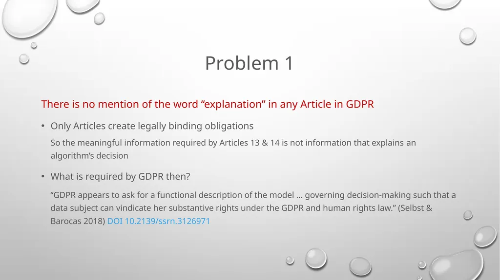 Right to an Explanation Considered Harmful Andy - slide 6 of 22