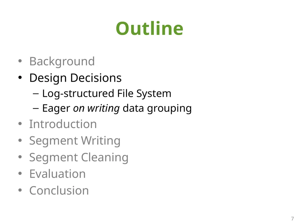 SFS: Random Write Considered Harmful in Solid - slide 7 of 34
