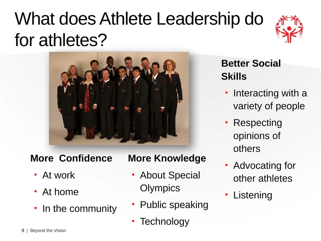 Beyond the Vision Athlete Leadership Presenter: - slide 9 of 14