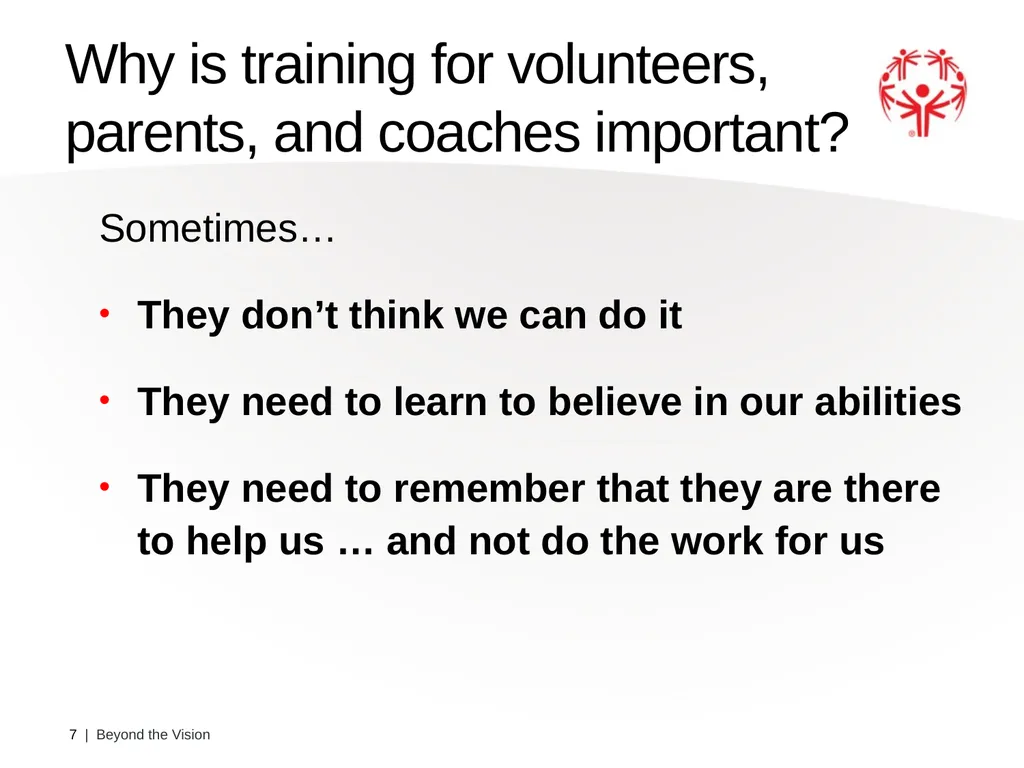 Beyond the Vision Athlete Leadership Presenter: - slide 7 of 14