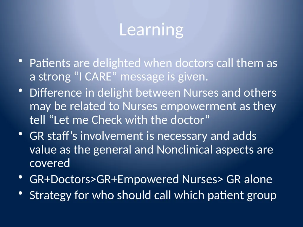 Delight: Beyond patient satisfaction Dr. Badari - slide 12 of 18