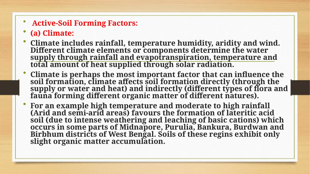APPLIED GEOMORPHOLOGY – External Processes – SOIL - slide 18 of 28