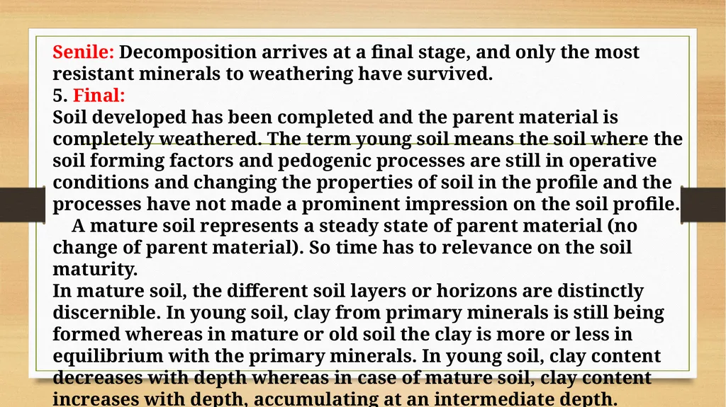 APPLIED GEOMORPHOLOGY – External Processes – SOIL - slide 23 of 28