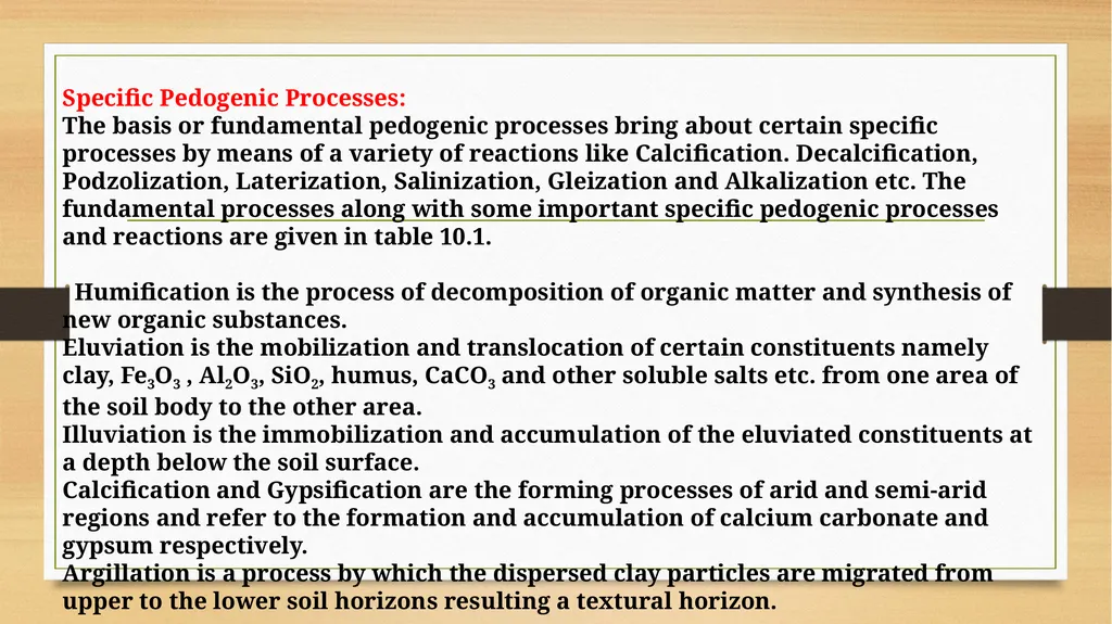 APPLIED GEOMORPHOLOGY – External Processes – SOIL - slide 25 of 28