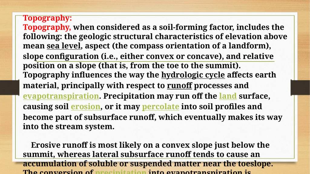 APPLIED GEOMORPHOLOGY – External Processes – SOIL - slide 8 of 28