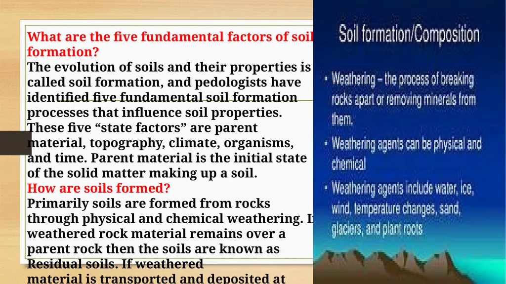 APPLIED GEOMORPHOLOGY – External Processes – SOIL - slide 3 of 28