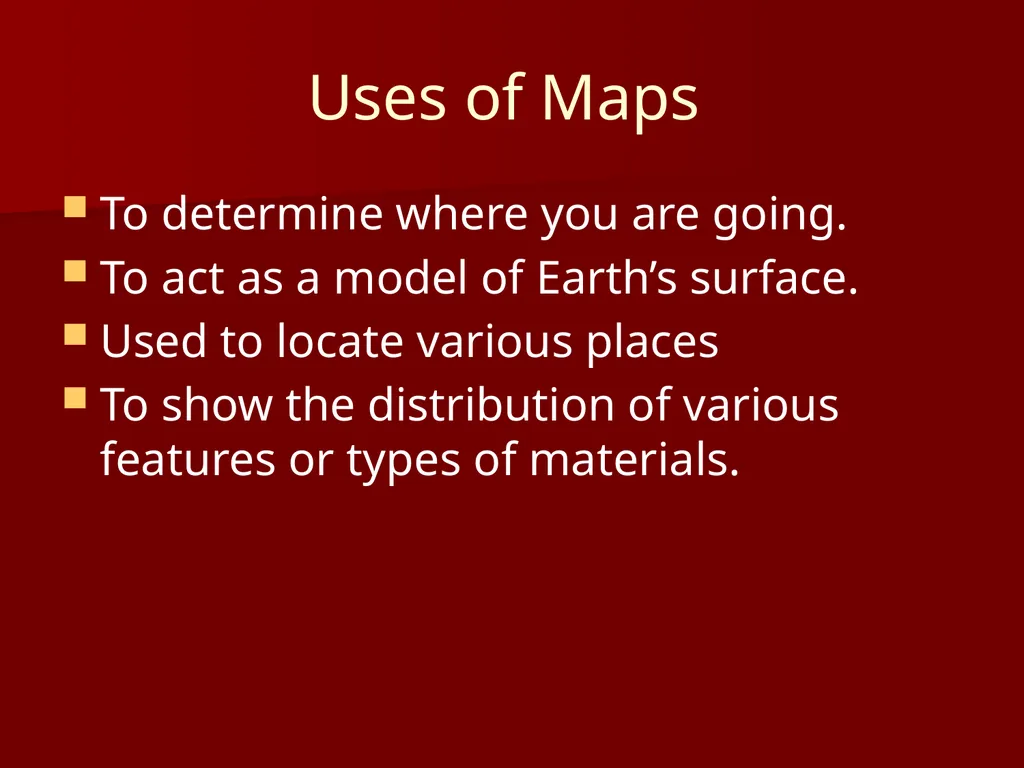 Mapping What is a map? It is a representation of - slide 3 of 20