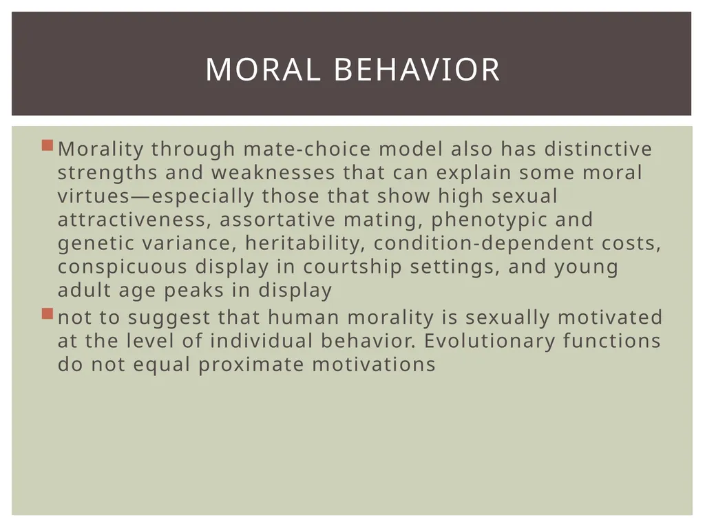 Evolution & ethics a social behavior counts as - slide 12 of 13