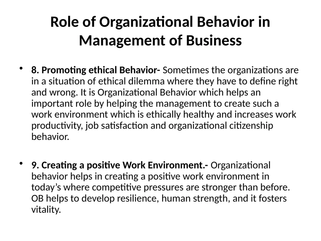 INTRODUCTION TO ORGANIZATIONS BEHAVIOR UNIT-1 - slide 42 of 43
