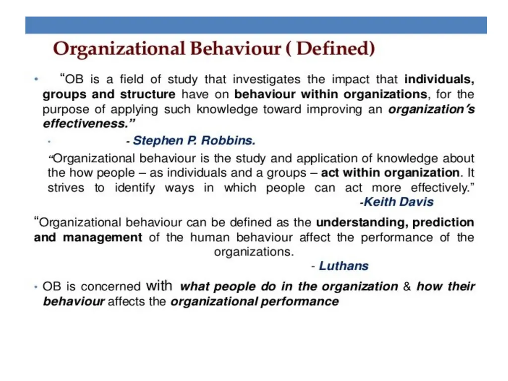 INTRODUCTION TO ORGANIZATIONS BEHAVIOR UNIT-1 - slide 10 of 43