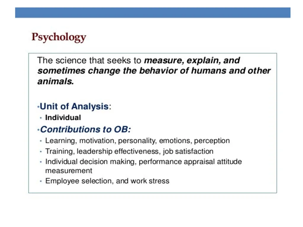 INTRODUCTION TO ORGANIZATIONS BEHAVIOR UNIT-1 - slide 19 of 43