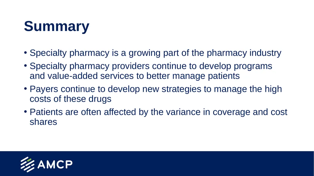 Specialty Pharmacy and Biosimilars Created by the - slide 14 of 32