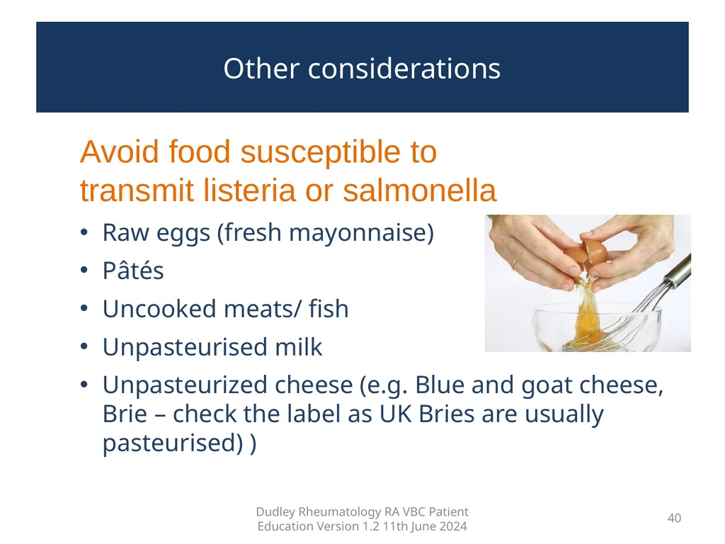 Education pack for patients with Rheumatoid - slide 40 of 52