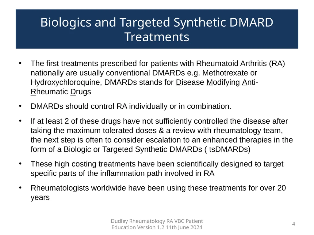 Education pack for patients with Rheumatoid - slide 4 of 52