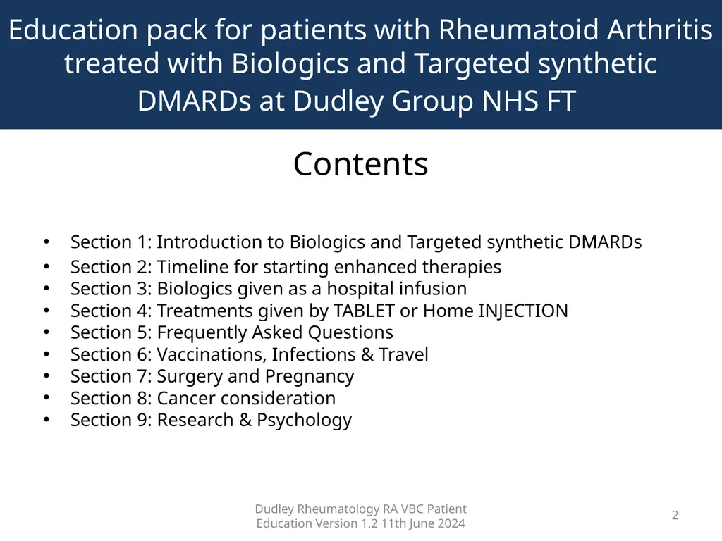 Education pack for patients with Rheumatoid - slide 2 of 52