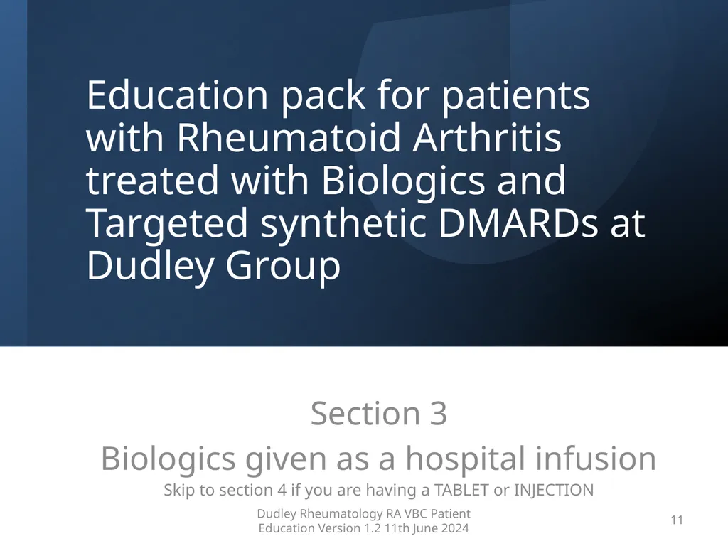 Education pack for patients with Rheumatoid - slide 11 of 52