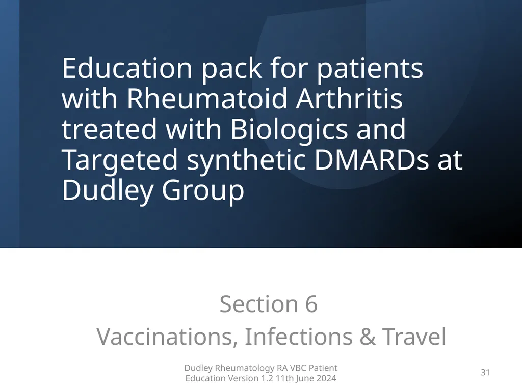 Education pack for patients with Rheumatoid - slide 31 of 52