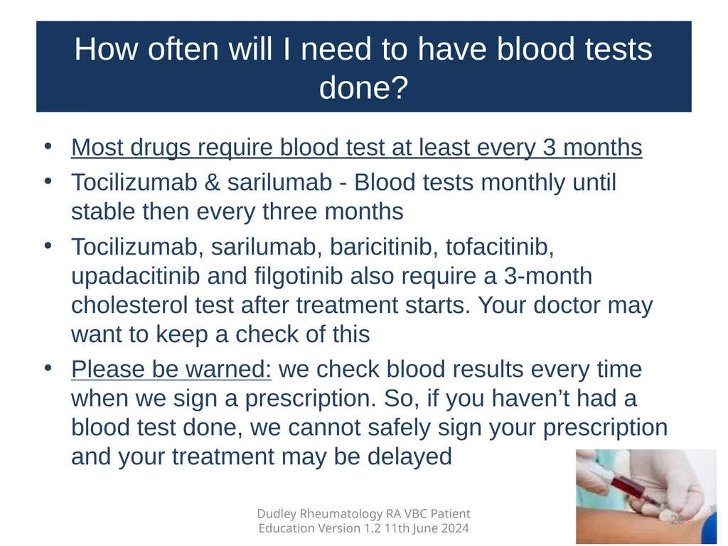 Education pack for patients with Rheumatoid - slide 26 of 52