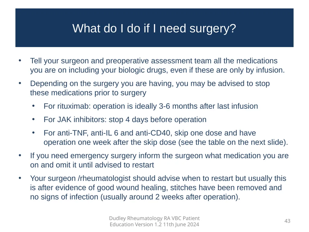 Education pack for patients with Rheumatoid - slide 43 of 52