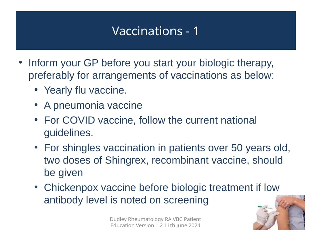 Education pack for patients with Rheumatoid - slide 32 of 52