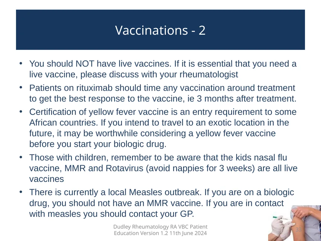 Education pack for patients with Rheumatoid - slide 33 of 52