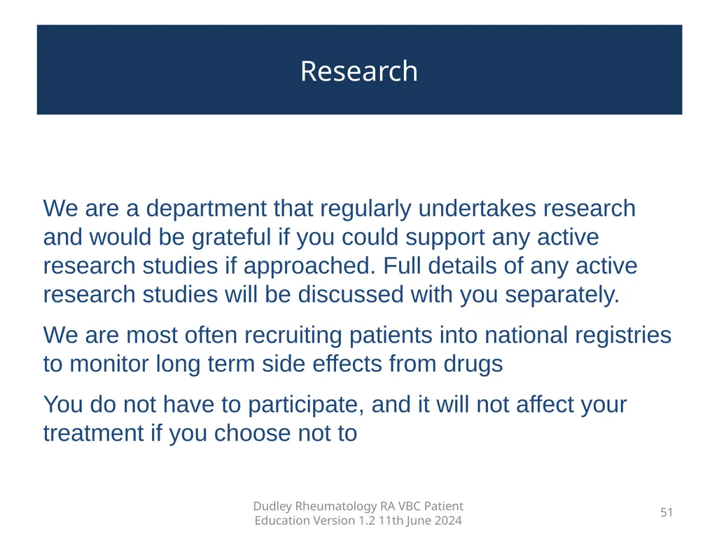 Education pack for patients with Rheumatoid - slide 51 of 52