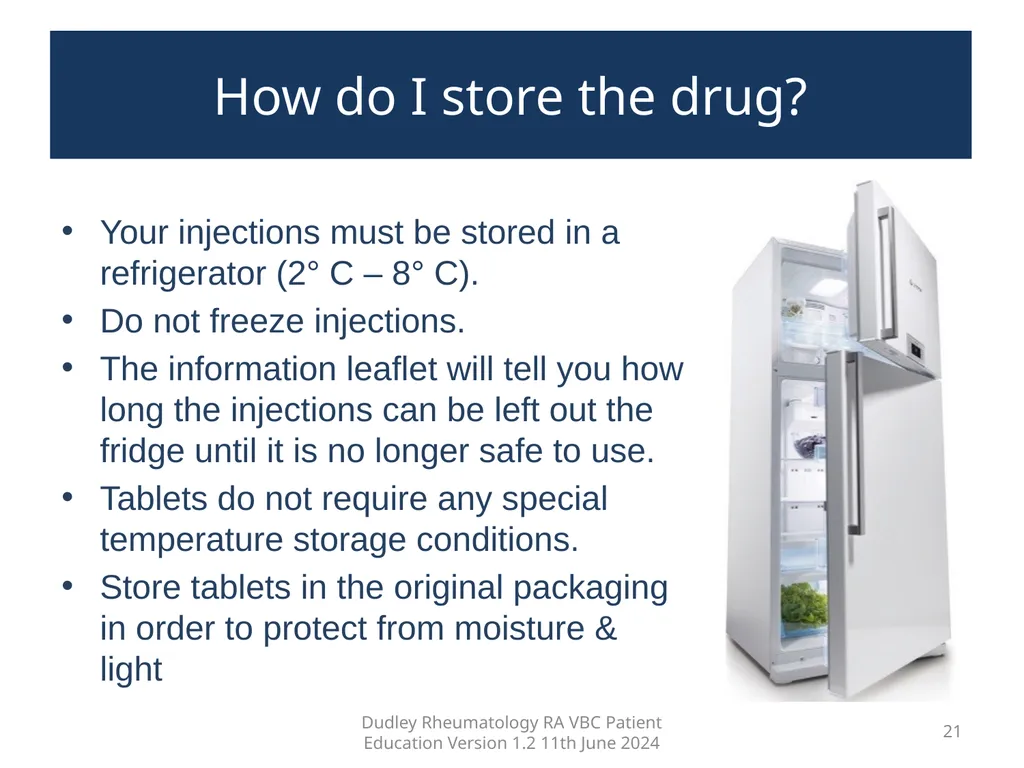 Education pack for patients with Rheumatoid - slide 21 of 52