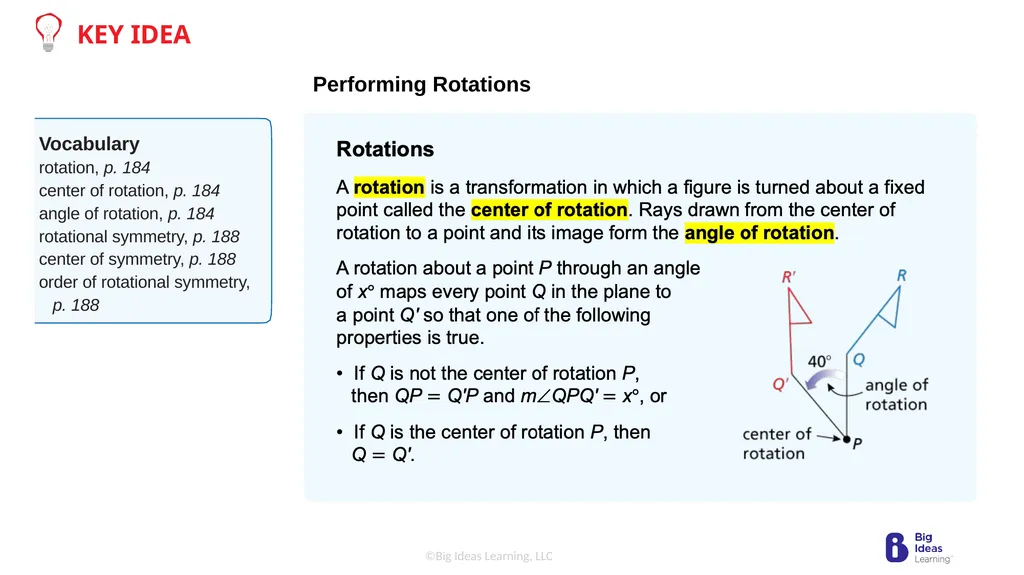 Lesson 4.3 Rotations Learning Target: Understand - slide 3 of 16