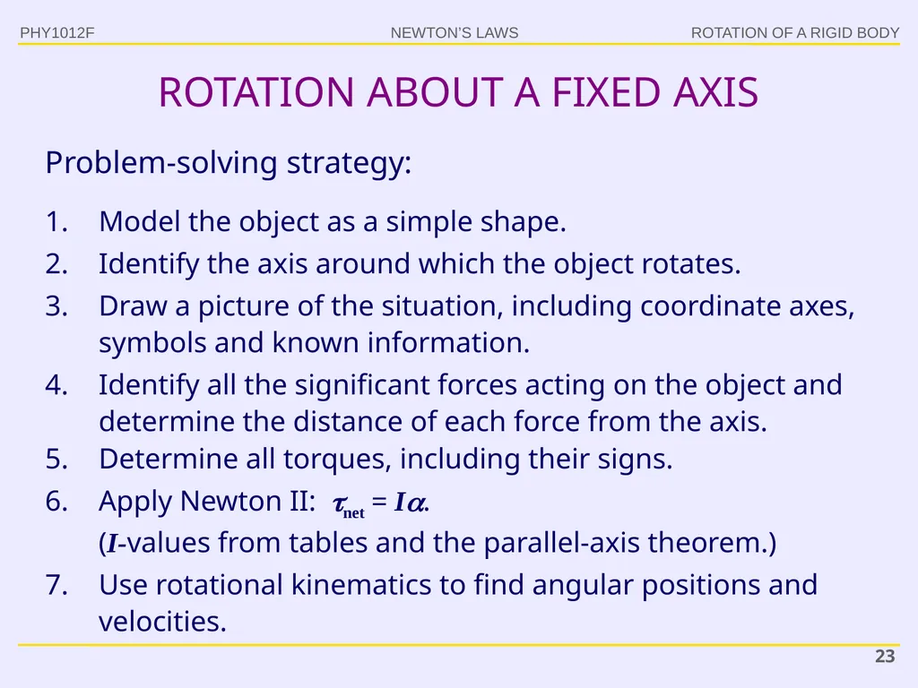 PHY1012F ROTATION Gregor Leigh - slide 23 of 38