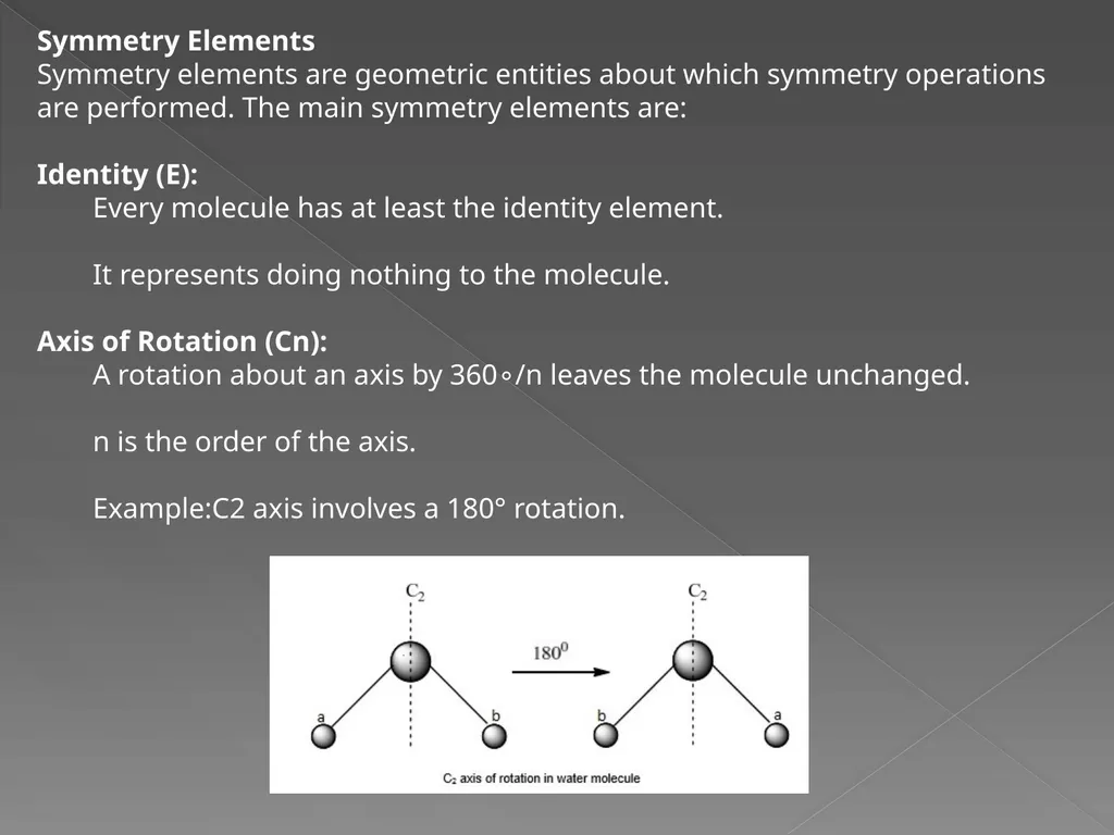 MOLECULAR SYMMETRY AND GROUP THEORY IN CHEMISTRY - slide 3 of 9