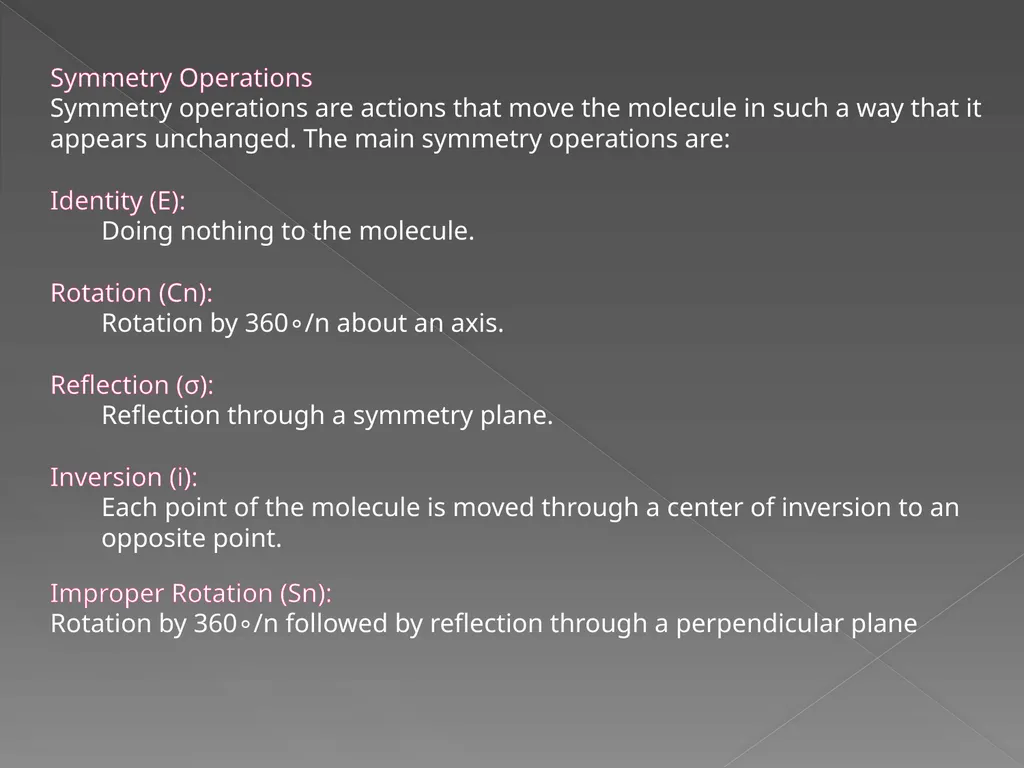 MOLECULAR SYMMETRY AND GROUP THEORY IN CHEMISTRY - slide 8 of 9