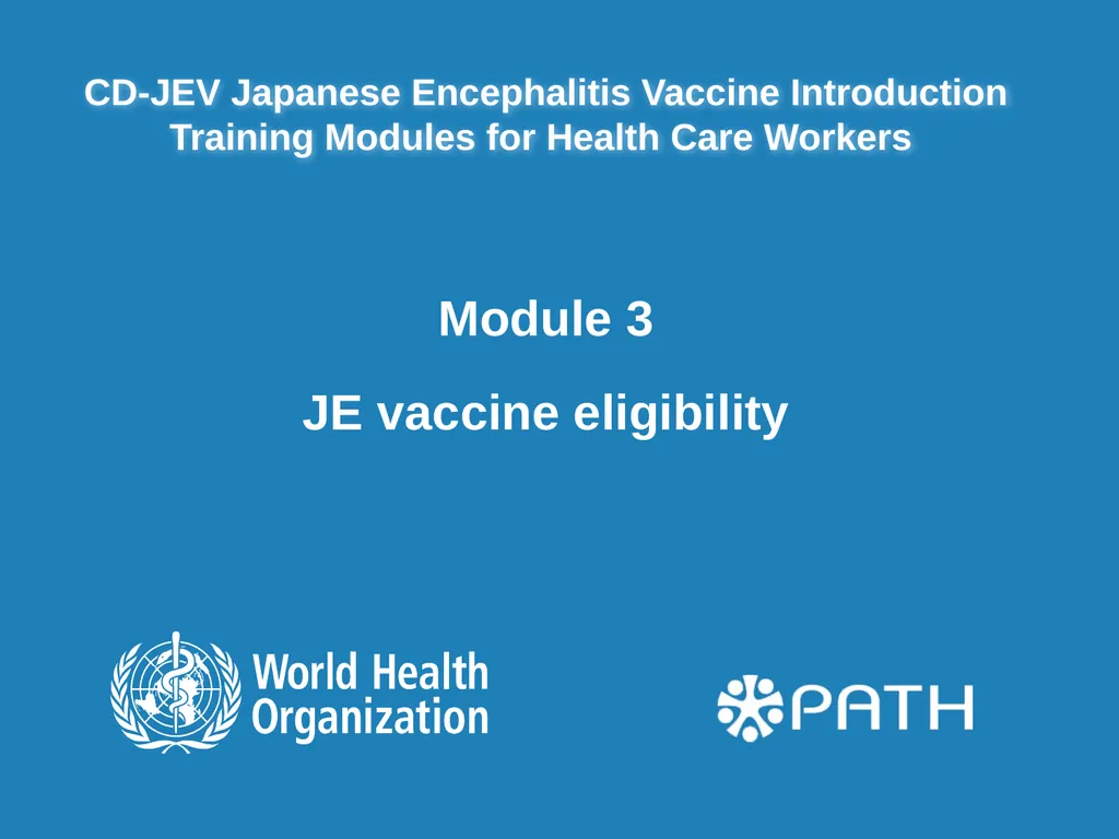 CD-JEV Japanese Encephalitis Vaccine Introduction - slide 1 of 10